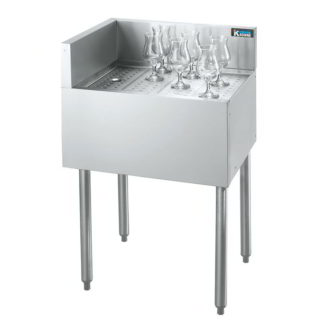 Krowne KR19-C36L Under Bar Freestanding Drainboard - 6 1/2" Back Splash on Rear/Left, 36" x 19"