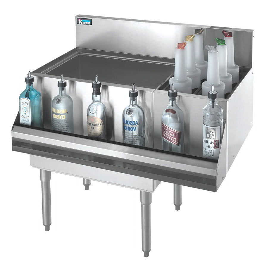Krowne KR19-M42L 42" Royal Series Cocktail Station w/ 97 lb Ice Bin, Stainless