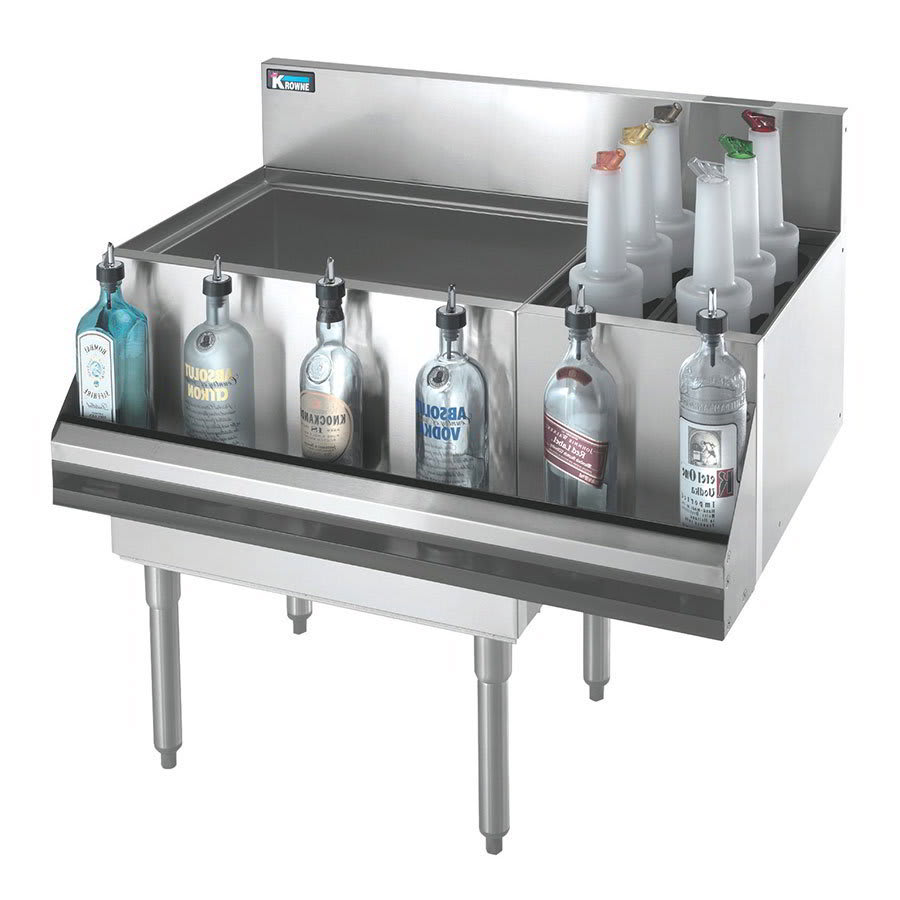 Krowne KR19-M42L-10 42" Royal Series Cocktail Station w/ 97 lb Ice Bin, Stainless