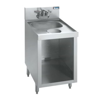 Krowne KR24-SD18C Under Bar Storage Unit w/ Sink - Hinged Door Base, Waste Chute, 18" x 24"