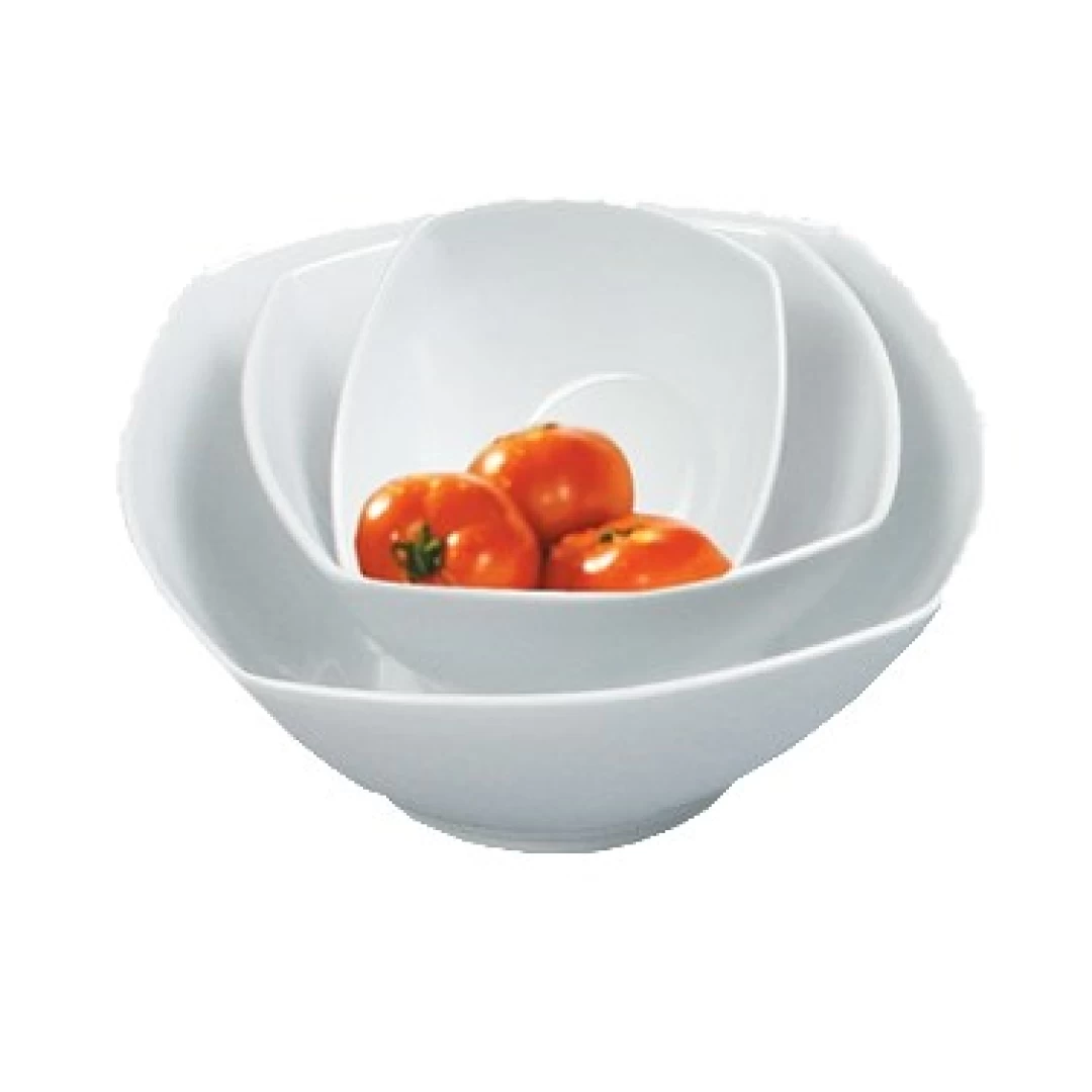 Yanco ML-407 7.5" Square Salad Bowl, 32 Oz Capacity, Porcelain, Super White, Pack of 24