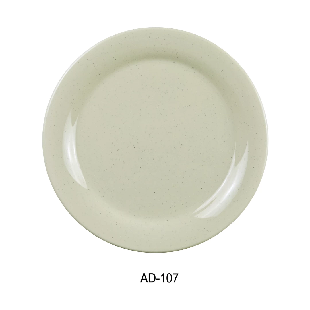 Yanco AD-107 Ardis Round Dinner Plate, 7.25" Diameter, Melamine, Pack of 48
