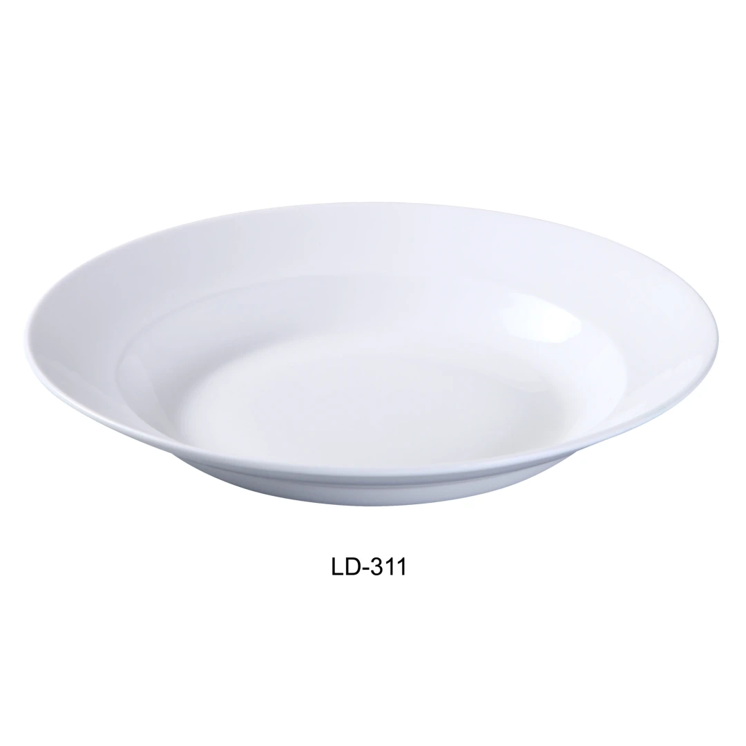 Yanco LD-311 Pasta Bowl, 22-Ounce, 11.5" Diameter, Porcelain, Bone White, Pack of 12