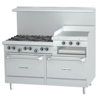 Garland U60-6R24RR 60" 6 Burner Gas Range w/ Griddle/Broiler & (2) Standard Ovens