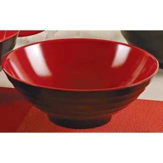 Yanco CR-566 Black And Red Two-Tone Noodle Bowl, 24 Oz Capacity, 2.5" Height, 6.75" Diameter, Melamine, Black/Red Color, Pack of 48