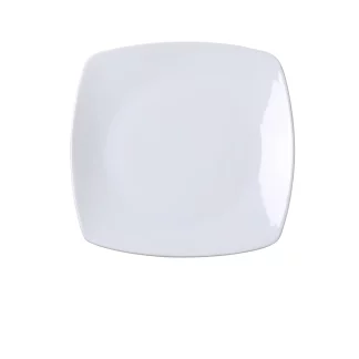 Yanco ML-2107 Mainland 6 3/4” X 1/2" Square Plate With Rounded Corner , Porcelain, Super White, Pack of 36