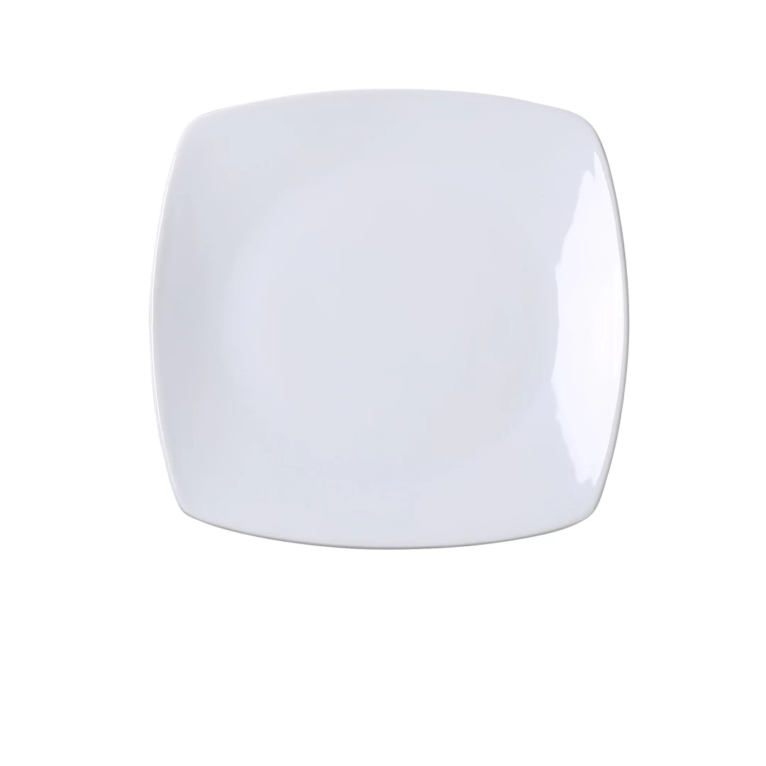 Yanco ML-2107 Mainland 6 3/4” X 1/2" Square Plate With Rounded Corner , Porcelain, Super White, Pack of 36