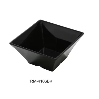 Yanco RM-4106BK Rome Black 6" Square Bowl 26 Oz, 3" Height, Melamine, Black Color, Pack of 24
