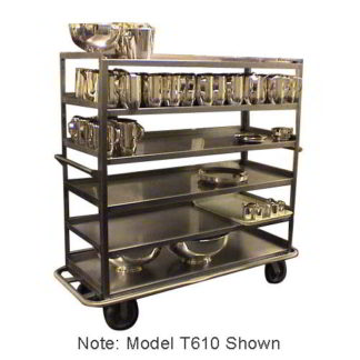 Carter-Hoffmann T660 Queen Mary Cart - 6 Levels, 1200 lb. Capacity, Stainless, Raised Edges