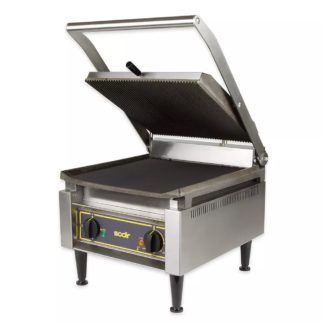 Equipex PANINI XL/1 Single Commercial Panini Press w/ Cast Iron Grooved & Smooth Plates, 120v
