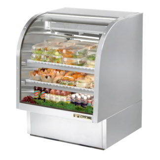 True TCGG-36-S-LD 36" Full Service Deli Case w/ Curved Glass - (3) Levels, 115v