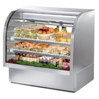 True TCGG-48-S-LD 48" Full Service Deli Case w/ Curved Glass - (3) Levels, 115v