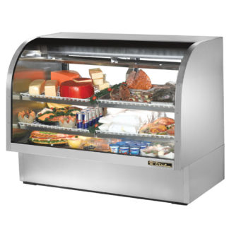 True TCGG-60-S-LD 60" Full Service Deli Case w/ Curved Glass - (3) Levels, 115v