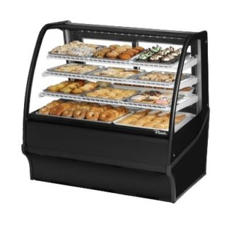 True TDM-DC-48-GE/GE-S-S 48 1/4" Full Service Dry Bakery Case w/ Curved Glass - (4) Levels, 115v, Stainless Steel