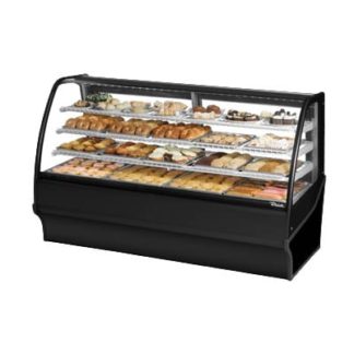 True TDM-DC-77-GE/GE-S-S 77 1/4" Full Service Dry Bakery Case w/ Curved Glass - (4) Levels, 115v, Stainless Steel