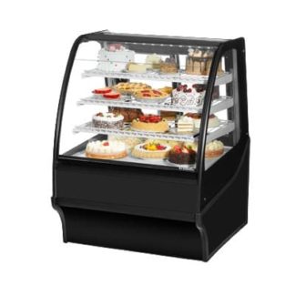 True TDM-R-36-GE/GE-S-S 36 1/4" Full Service Bakery Case w/ Curved Glass - (4) Levels, 115v, Stainless Steel