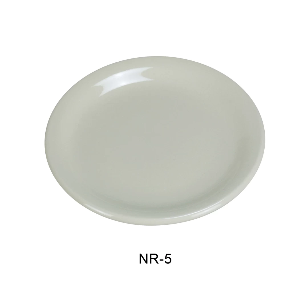 Yanco NR-5 Normandy Plate, Narrow Rim, 5.5" Diameter, China, American White Color, Pack of 36
