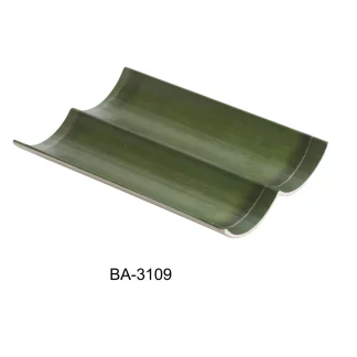 Yanco BA-3109 Bamboo Style Collection, 8.5" X 6" Divided Plate, 1" Height, Melamine, Pack of 48