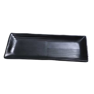 Yanco BP-2209 Melamine Plate - 8 1/2" x 4", Black - 4 Dozen