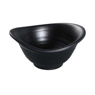 Yanco BP-3204 5 oz Melamine Yuanbao Bowl, Black - 4 Dozen