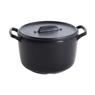 Yanco BP-4105 25 oz Melamine Bowl w/ Handles and Lid, Black - 2 Dozen