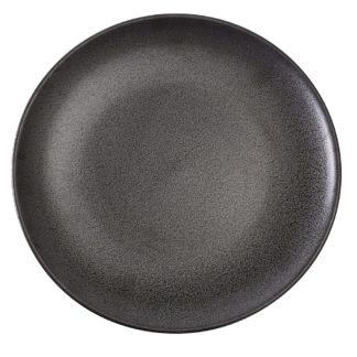 Yanco DB-107 7" Round Diamond Black Plate - Porcelain, Black - 3 Dozen