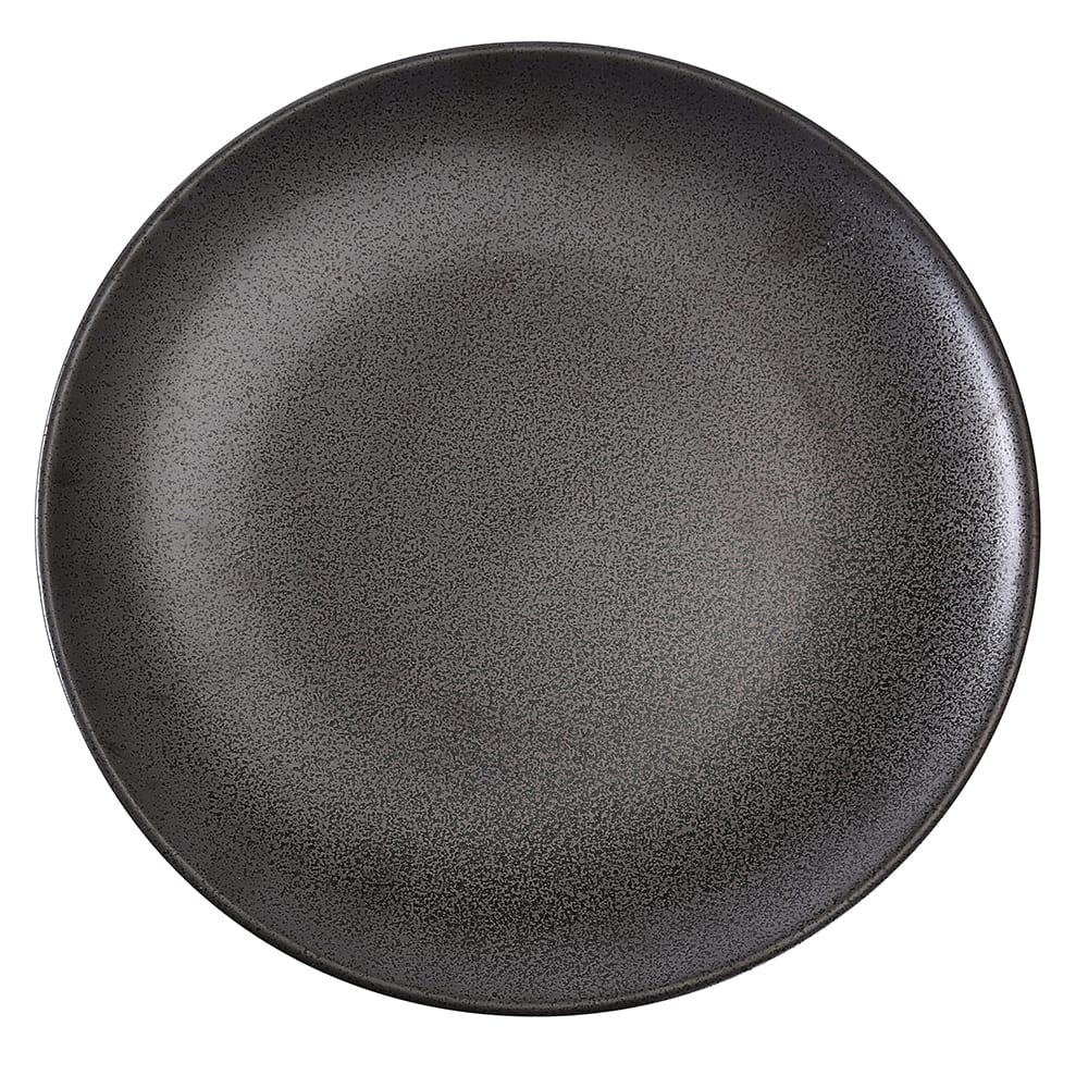 Yanco DB-109 9" Round Diamond Black Plate - Porcelain, Black - 2 Dozen
