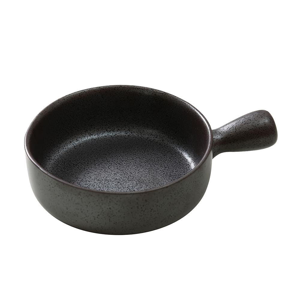 Yanco DB-4106 18 oz Diamond Black Skillet w/ Lid - Porcelain, Black - 2 Dozen