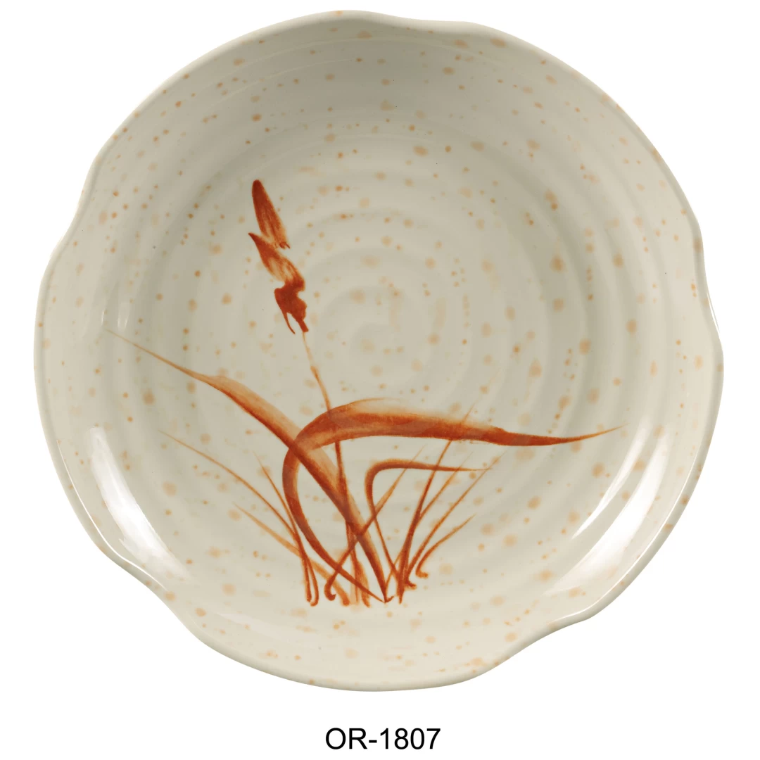 Yanco OR-1807 Orchis Lotus Shape Plate, 7.25" Diameter, Melamine, Gold Color, Pack of 48