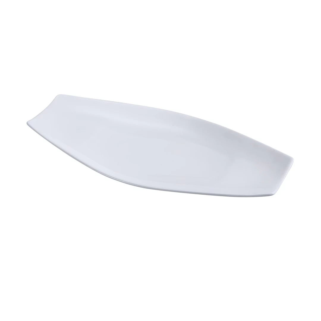 Yanco FU-808 Fuji Platter, 8" Length X 4" Width, Porcelain, Bone White, Pack of 24