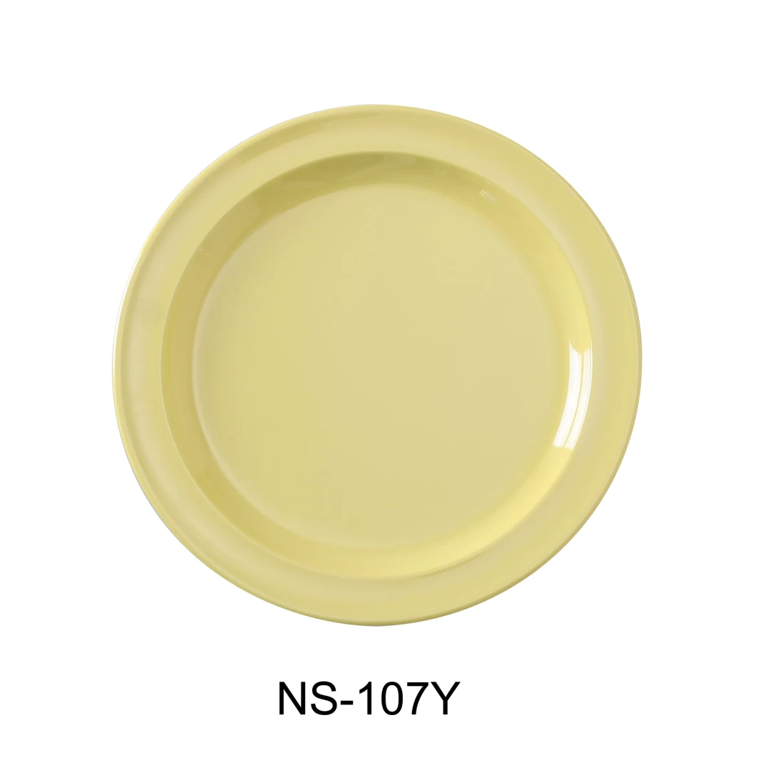 Yanco NS-107Y Nessico Round Dessert Plate, 7.25" Diameter, Melamine, Yellow Color, Pack of 48