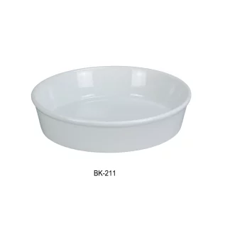 Yanco BK-211 Round Deep Plate, 11" Diameter, 2.15" Height, Porcelain, Super White, Pack of 12