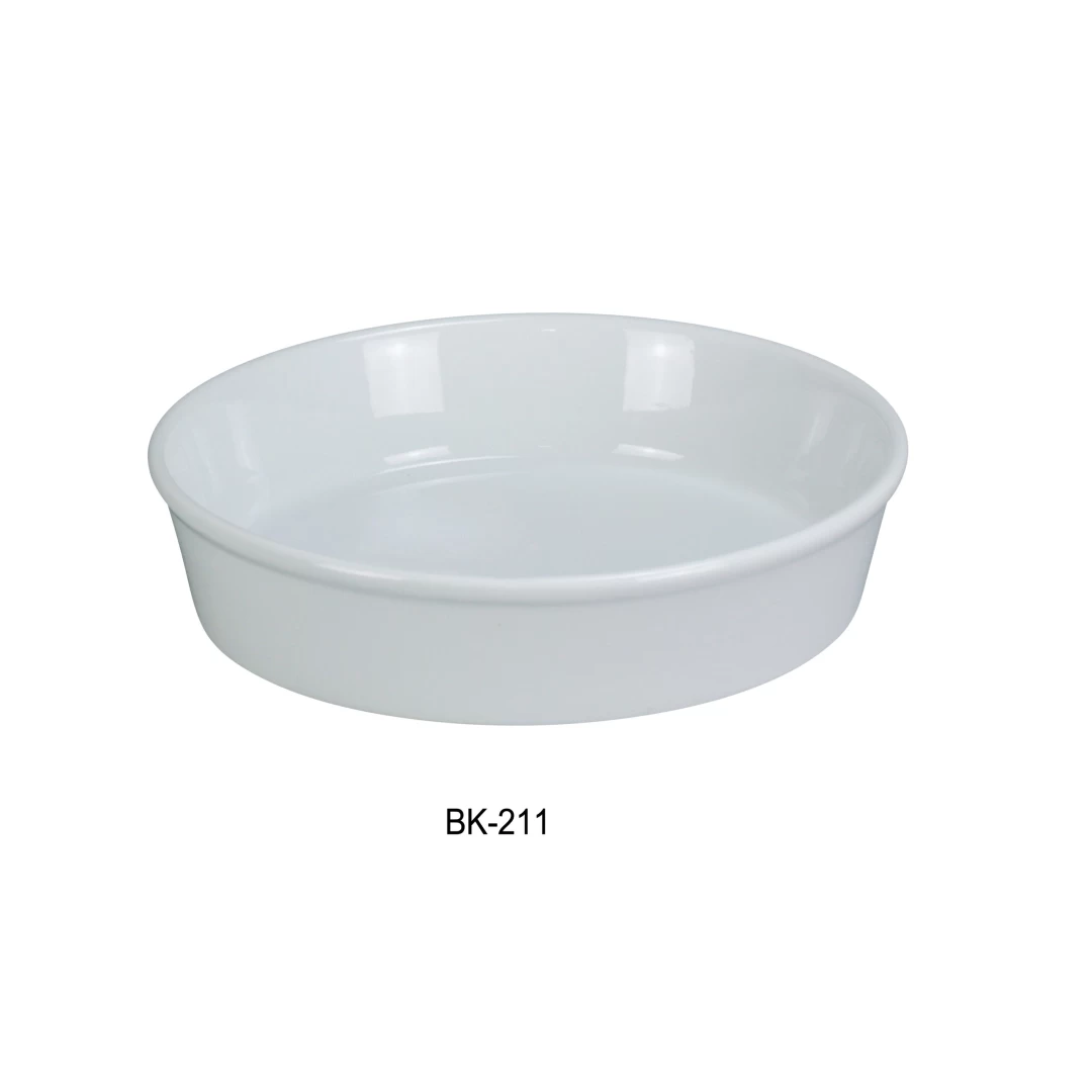 Yanco BK-211 Round Deep Plate, 11" Diameter, 2.15" Height, Porcelain, Super White, Pack of 12