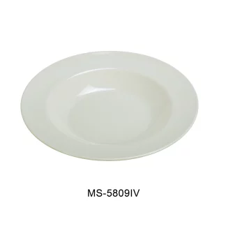 Yanco MS-5809IV Mile Stone Pasta Bowl, 13 Oz Capacity, 1.25" Height, 9.25" Diameter, Melamine, Ivory Color, Pack of 24