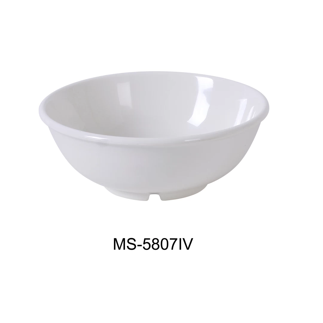 Yanco MS-5807IV Mile Stone Salad Bowl, 24 Oz Capacity, 2.5" Height, 7.25" Diameter, Melamine, Ivory Color, Pack of 24