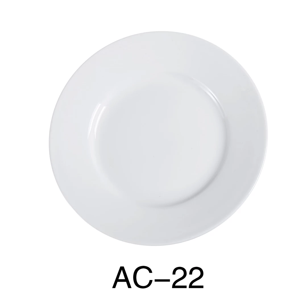 Yanco AC-22 Abco Round Plate, 8.25" Diameter, Porcelain, Super White, Pack of 36