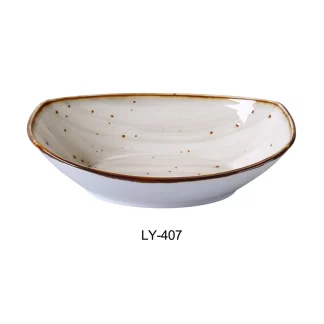 Yanco LY-407 Lyon Collection 7" Oval Bowl 10 Oz, Reactive Glaze (Pack of 24)