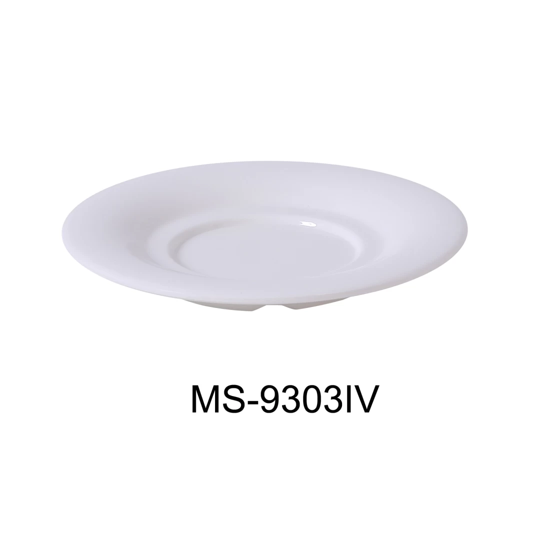 Yanco MS-9303IV Mile Stone Saucer For Model Ms-303/313/5044/9018, 5.5" Diameter, Melamine, Ivory Color, Pack of 48