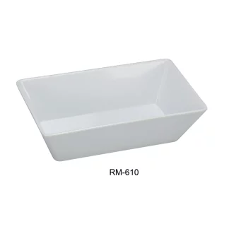 Yanco RM-708 Rome Water Drop Shape Bowl, 26 Oz Capacity, 8" Length, 6" Width, 2.75" Height, Melamine, White Color, Pack of 48