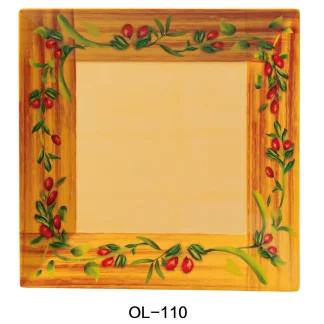 Yanco OL-110 Olive 10" Square Plate, Melamine, Pack of 24