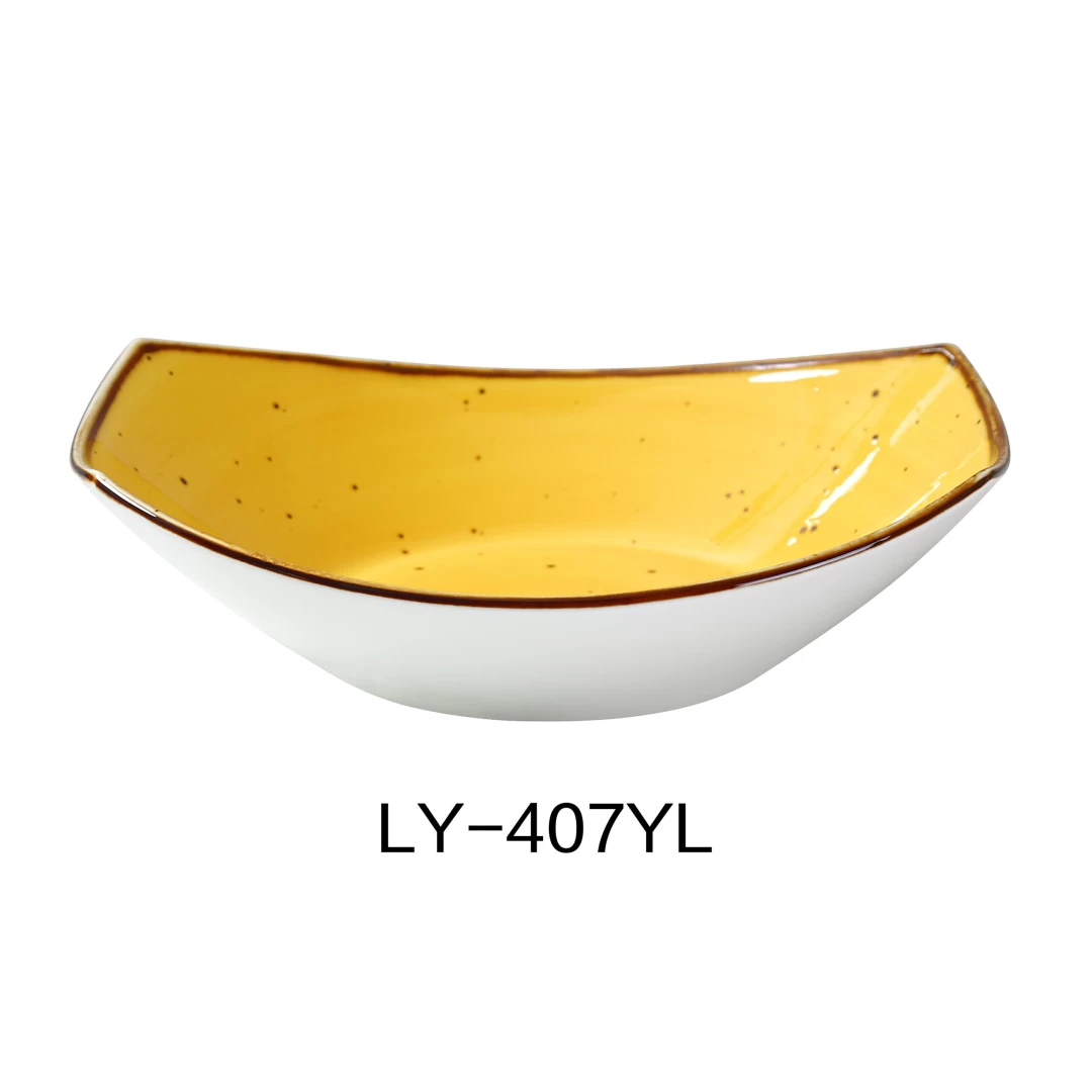 Yanco LY-407YL Lyon 7" Oval Bowl 10 Oz, Yellow Color, Pack of 24