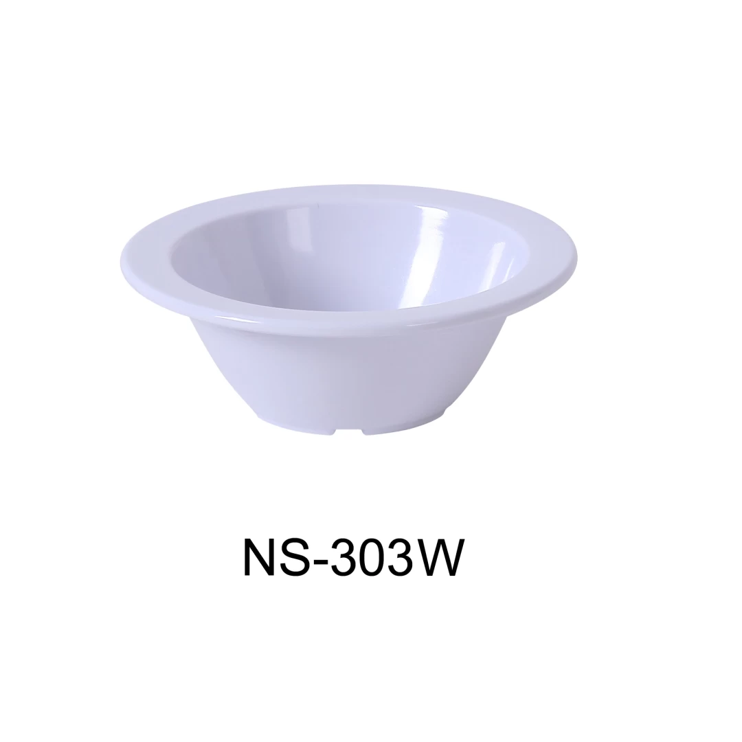 Yanco NS-303W Nessico Fruit Bowl, 4 Oz Capacity, 1.25" Height, 4.75" Diameter, Melamine, White Color, Pack of 48