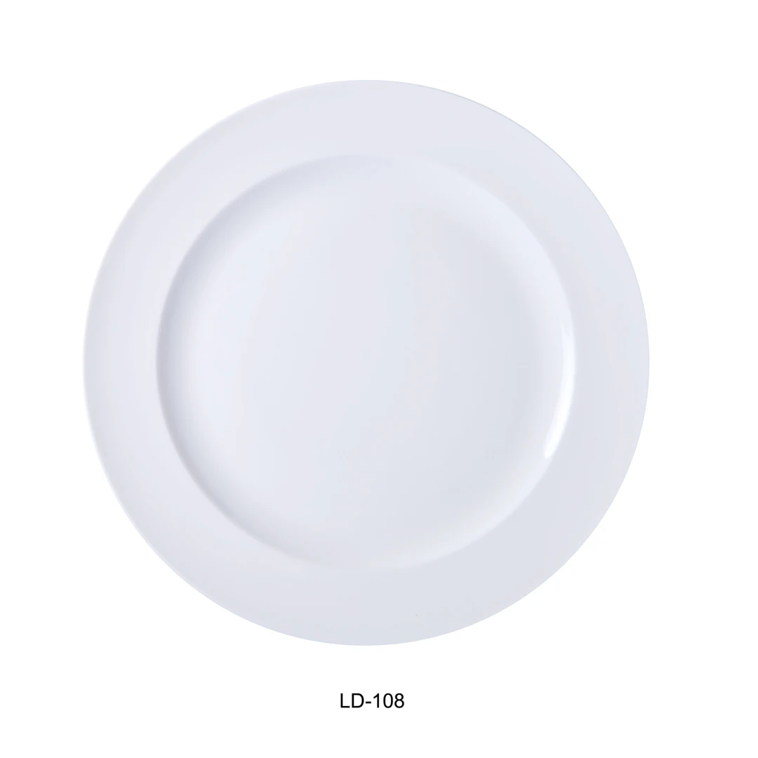 Yanco LD-108 8.25" Round Plate, Porcelain, Bone White, Pack of 24