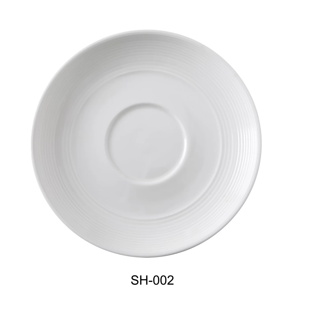 Yanco SH-002 6.25" Saucer For Sh-001, Porcelain, Bone White (Pack of 36)