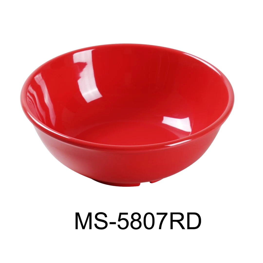 Yanco MS-5807RD Mile Stone Salad Bowl, 24 Oz Capacity, 2.5" Height, 7.25" Diameter, Melamine, Orange Red Color, Pack of 24