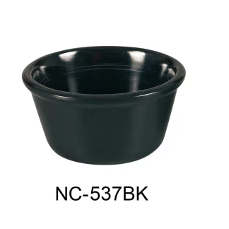 Yanco NC-538BK Smooth Ramekin, 4 Oz Capacity, 2.5" Height, 3.25" Diameter, Melamine, Black Color, Pack of 72