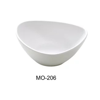Yanco MO-206 Moderne 6" Deep Triangle Plate, 12 Oz, White, Melamine, Pack of 48