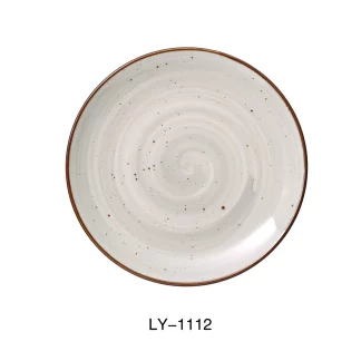 Yanco LY-2110 Lyon 10 X 7" X 1" Coupe Platter, Porcelain, Reactive Glaze, Pack of 24