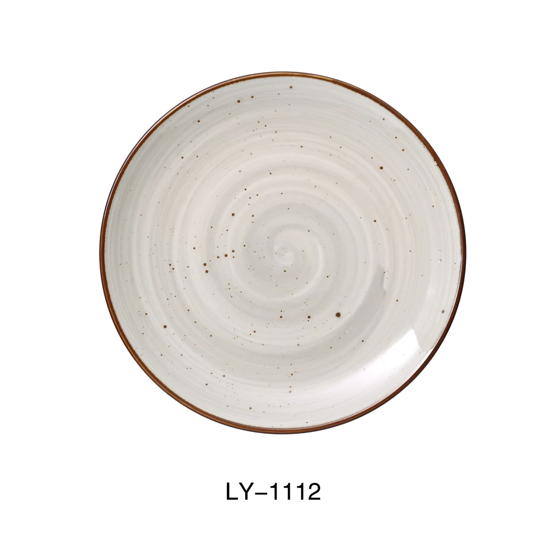 Yanco LY-2110 Lyon 10 X 7" X 1" Coupe Platter, Porcelain, Reactive Glaze, Pack of 24