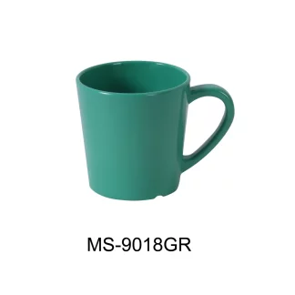 Yanco MS-9018GR Mile Stone Coffee/Tea Mug/Cup, 7 Oz Capacity, 3" Height, 3" Diameter, Melamine, Green Color, Pack of 48
